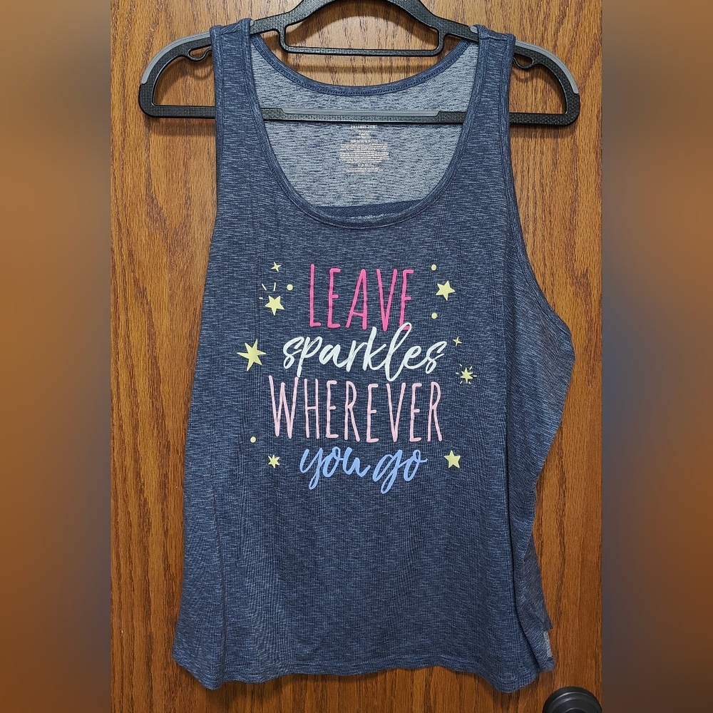Women's Secret Treasures Blue Tank Top, Size 2X